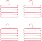 Wardrobe Hanger for Pants Plastic Pink 1pcs