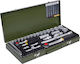 Proxxon Set de chei tubulare și clichet 1\4" & 1\2" 56buc