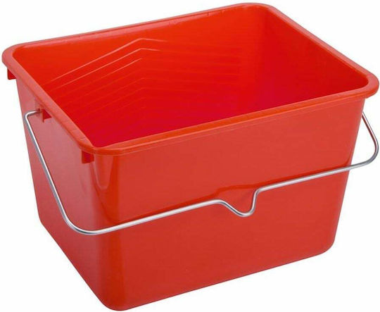 Găleată rectangulară pentru vopsitorie 8l, culoare roșie, mâner din metal Proline