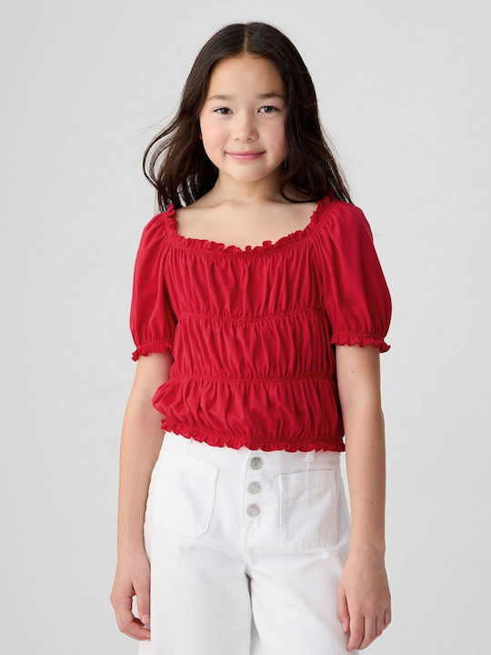 GAP Kids Blouse Short Sleeve Red