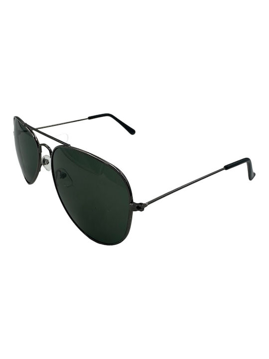 V-store Sunglasses with Black Metal Frame and Black Lens 3025-03