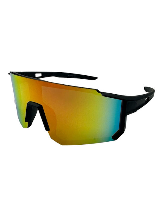 V-store Sunglasses with Black Plastic Frame and Multicolour Mirror Lens 22700-03