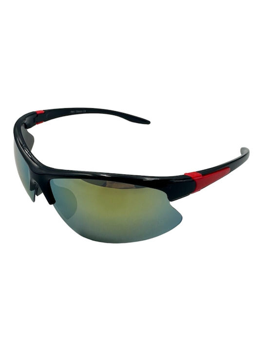 V-store Sonnenbrillen mit Schwarz Rahmen und Grün Spiegel Linse 9902-03