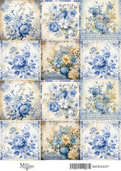 Maja's Memories Hârtie de orez Decoupage Blue