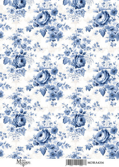 Maja's Memories Hârtie de orez Decoupage Blue