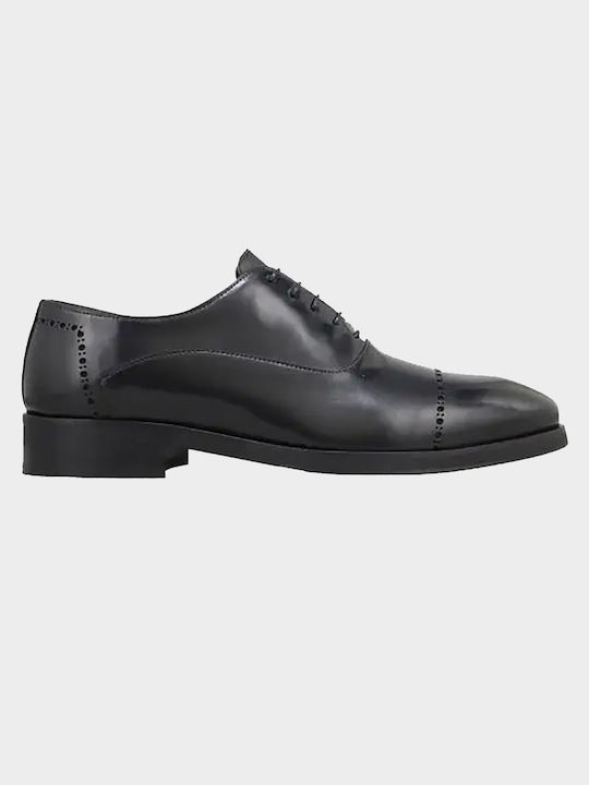 Καλογήρου Leder Herrenschuhe Schwarz