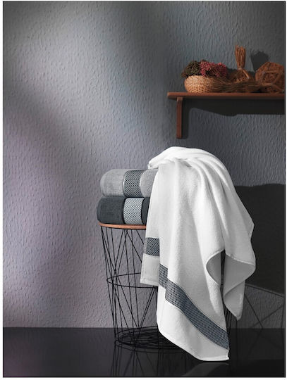 Guy Laroche Πετσέτα Προσώπου Arten 50x90εκ. Silver Βάρους 500gr/m²
