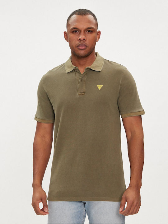 Guess Men's Short Sleeve Blouse Polo Olive