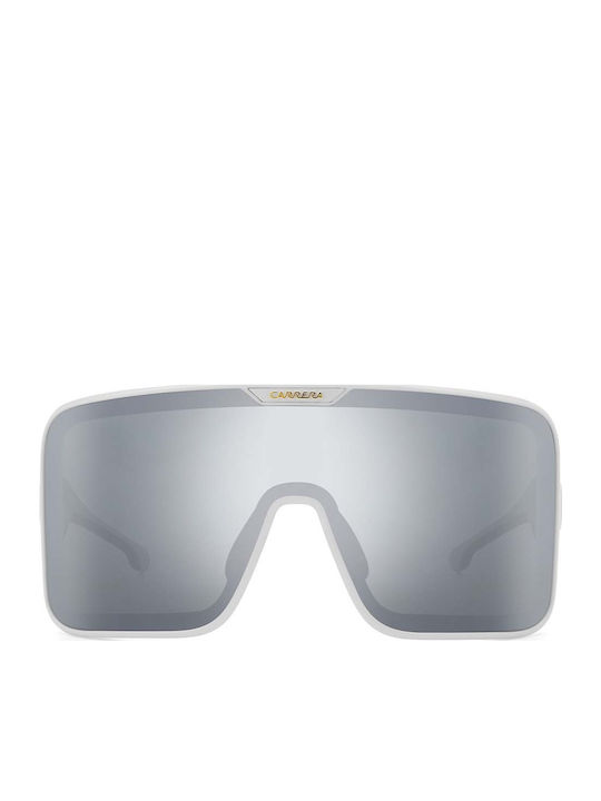 Carrera Unisex Sunglasses with White Horn-Rimmed Frame and Grey Mirror Lens 15 VK6 T4