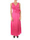Rochie de Seara Maxi Satin Fuchsia