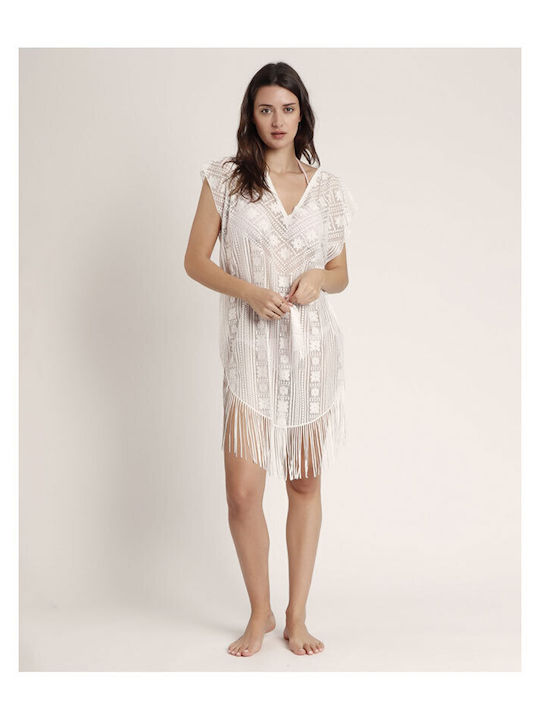 Women's Beachwear Dress Admas Knitted Crochet White