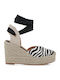 Damenplattformen im Espadrilles-Stil Schwarz