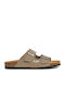 Leder Herrensandalen in Gray Farbe