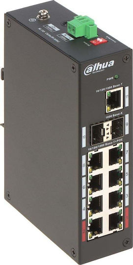 Dahua PFS3211-8GT-120-V2 Managed L2 PoE+ Switch with 8 Gigabit (1Gbps) Ethernet Ports