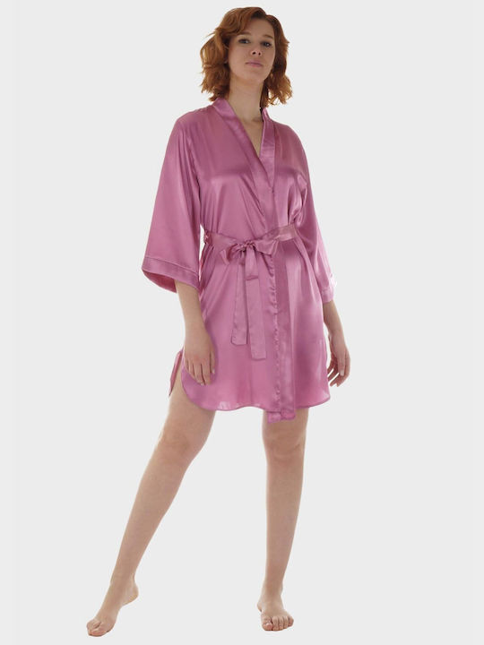 G Secret Summer Women's Satin Robe Rose