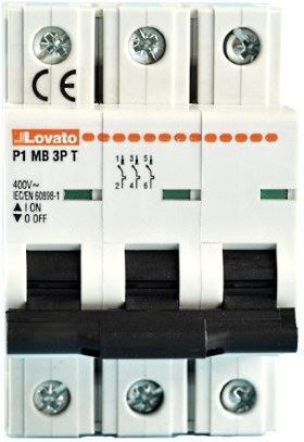 Lovato Electric Automatic Circuit Breaker 25A Triple-pole AC P1MB3PT25