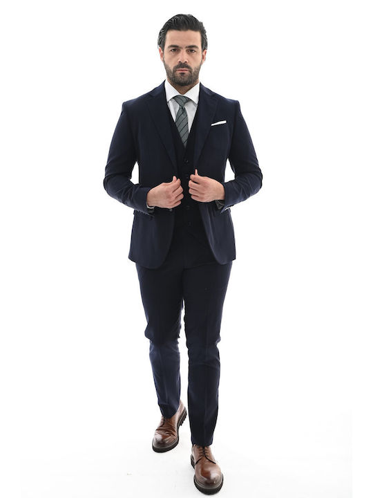 Men's Suit with Vest BLUE