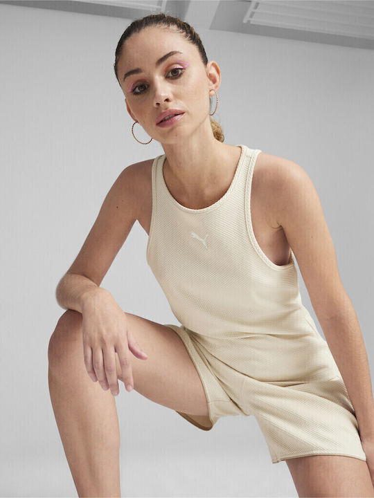 PUMA Damen Sport Bluse Ärmellos Beige