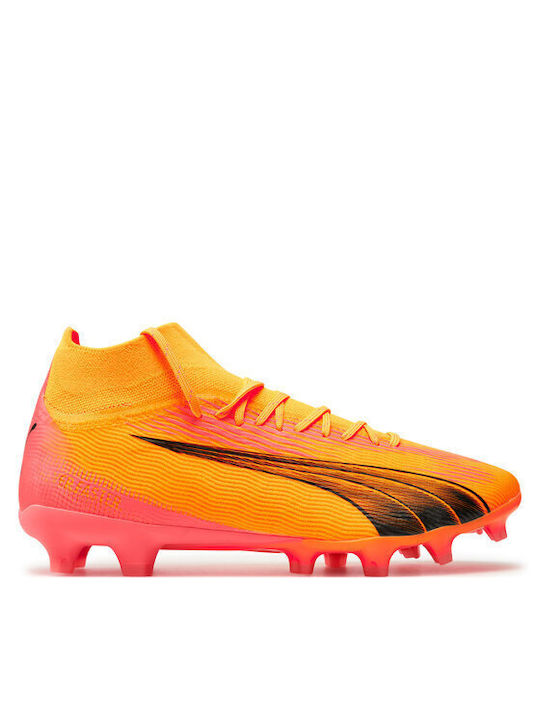 Puma Ultra Pro FG Χαμηλά Ποδοσφαιρικά Παπούτσια με Τάπες Πορτοκαλί