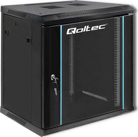 Qoltec Επιτοίχια Καμπίνα Rack 12U Μαύρο 54464