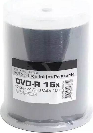 Traxdata Εγγράψιμα DVD-R 16x Printable 4.7GB Cake Box 100τμχ