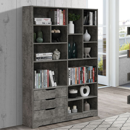 Βιβλιοθήκη Lucinda Γκρι Oak 120x29.8x180.5εκ.