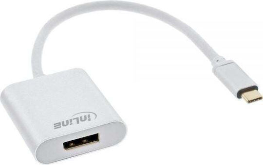 InLine Konverter DisplayPort / USB-C / Thunderbolt 3 männlich zu DisplayPort / Thunderbolt 3 männlich Weiß 1Stück 64102S
