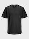 Jack & Jones T-shirt Bărbătesc cu Mânecă Scurtă BLACK