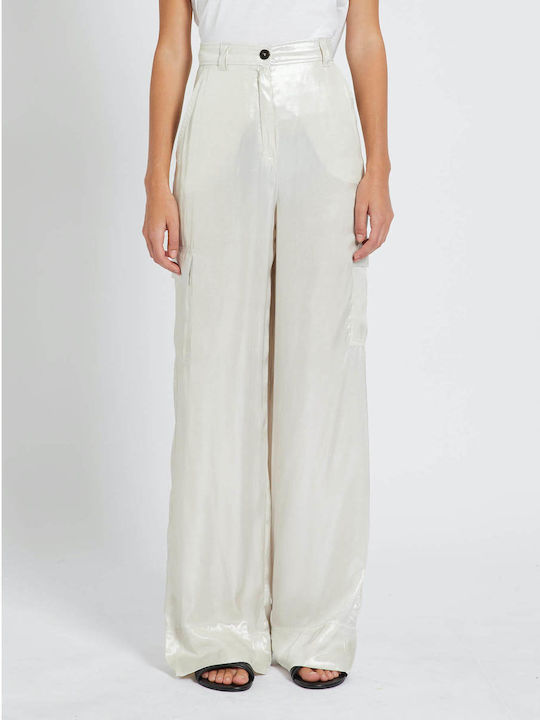Marella Women's Satin Trousers WHITE