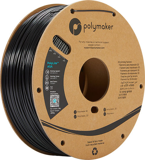Polymaker ASA 3D Принтер Филамент 1.75мм Черен 1кг