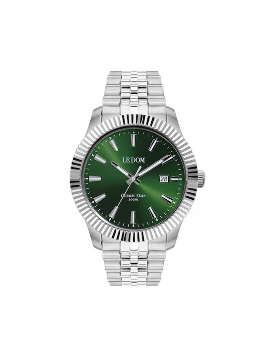 Le Dom Ocean Star Watch Battery with Silver Metal Bracelet