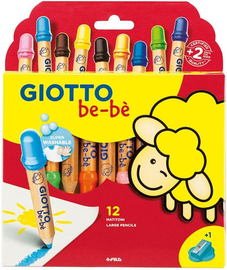 Giotto Bebe Σετ Κηρομπογιές με 12 Χρώματα