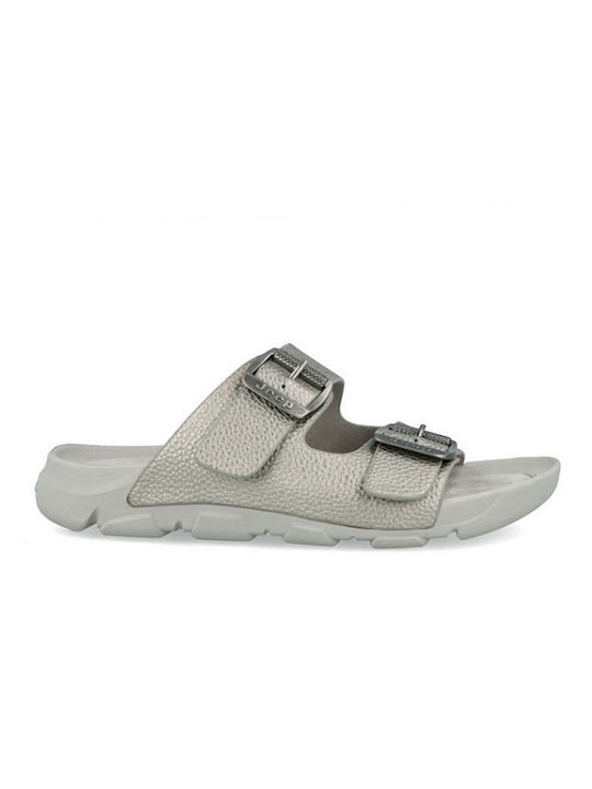 Jeep Footwear Damen Flache Sandalen in Silber Farbe