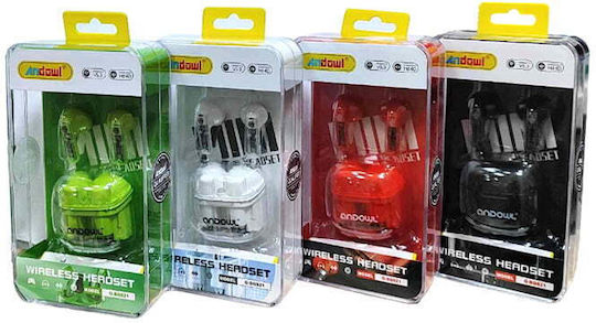 Andowl Q-BQS21 In-ear Bluetooth Handsfree Ακουστικά με Θήκη Φόρτισης Πράσινα