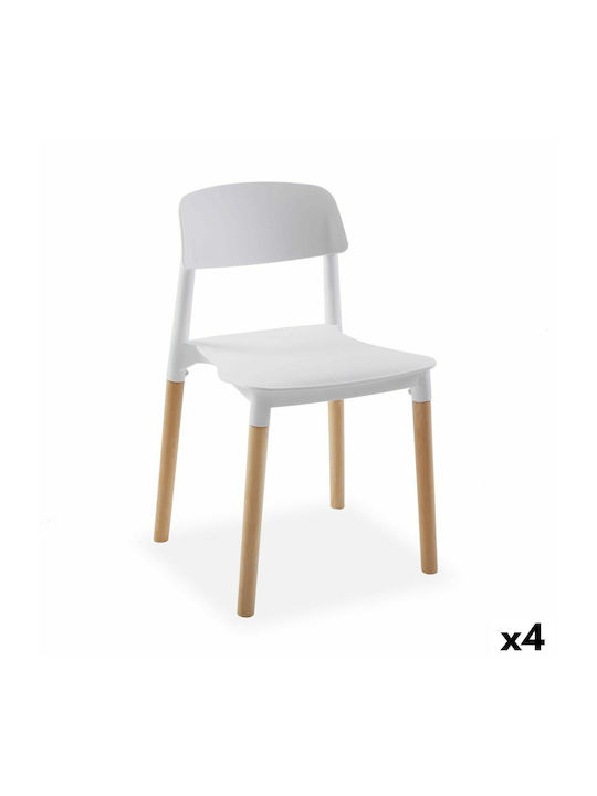 Dining Room Wooden Chair White 45x76x42cm 4pcs