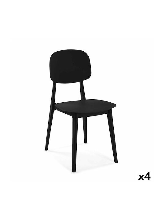 Dining Room Wooden Chair Black 4pcs