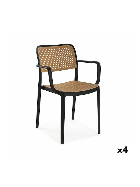 Venus Dining Room Polypropylene Chair Black 4pcs