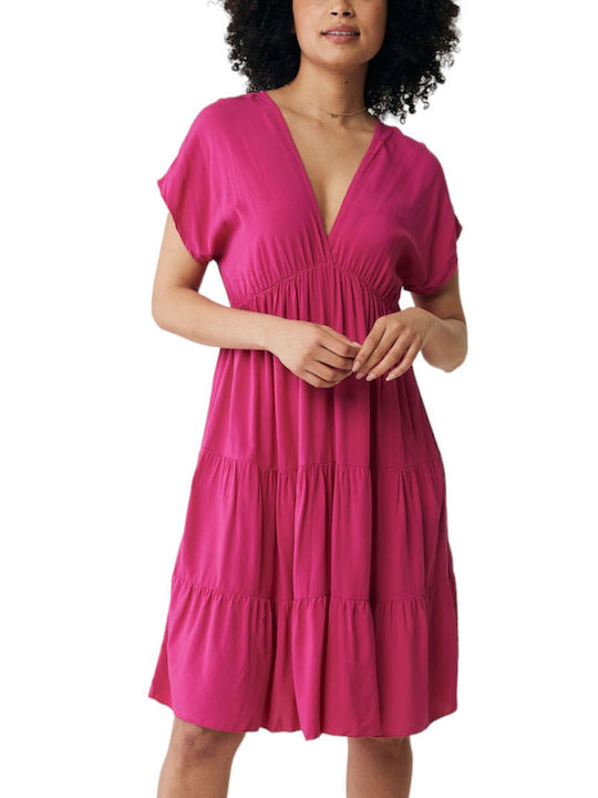 Mexx Φόρεμα με Βολάν Hot Pink