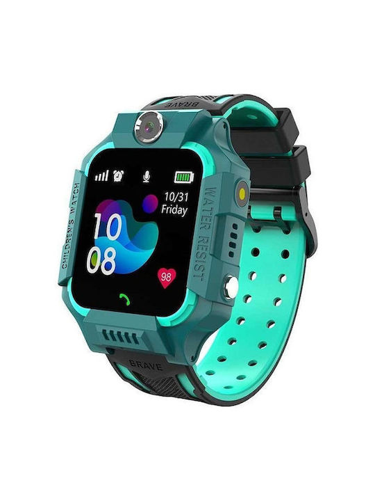 Smartwatch pentru copii cu GPS și curea din cauciuc/plastic Verde