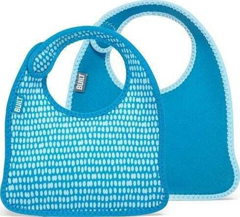 Built Fabric Baby Bib with Hoop & Loop Fastener with Pocket 2pcs