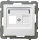 Ospel Network-Telephone Socket Front in White Color GPK-1G p 00