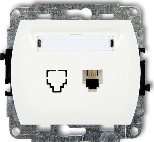 Karlik Мрежова контактна гнездо RJ45 в цвят Бял GT-1