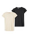 Σετ Παιδικά T-shirts whitesand/black Extended Shoulder Tee