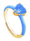 Loisir Ring with Zircon & Enamel Gold Plated