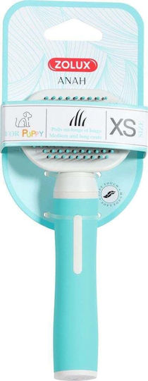 Zolux Anah Soft Brush Medium for Long-Haired Dogs for Coat Grooming Turquoise