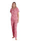 Pijamale pentru femei Pijamood Woff Viscose Roz