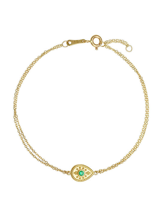 Bracelet Chain with design Eye made of Gold 14K