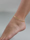 StanStefan Bracelet Anklet Chain Διπλή made of Steel Gold Plated