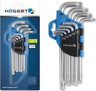 Högert Technik Σετ 9 Κλειδιά Torx σε Σχήμα L