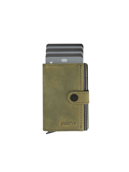 Pularys Men's Leather Wallet with RFID Green